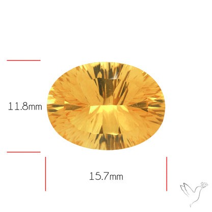 Citrine Millenium Concave Cut Fine Gemstone