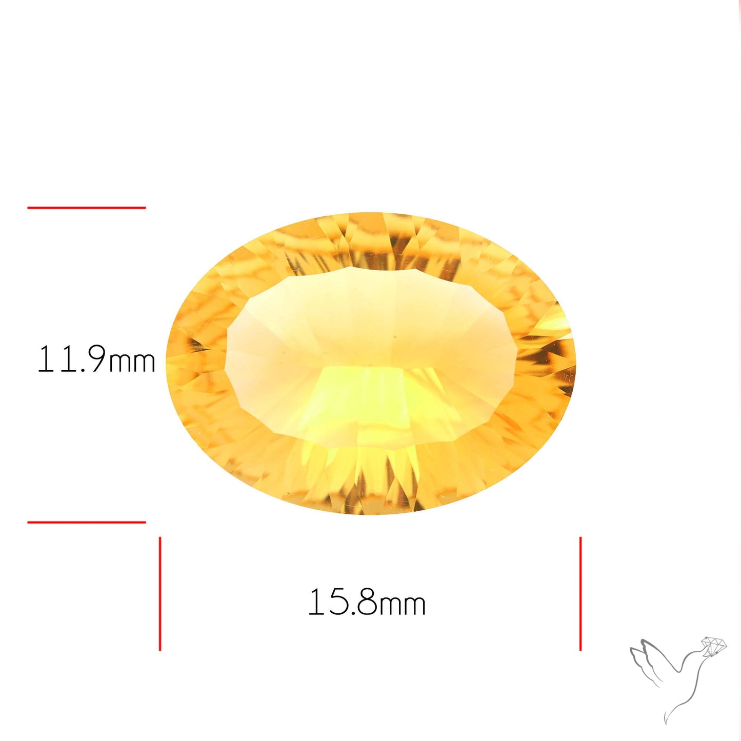 Citrine Millenium Concave Cut Fine Gemstone