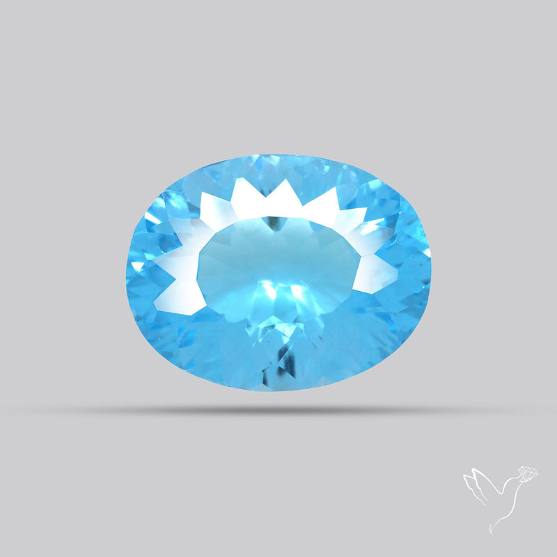 Sky Blue Topaz Concave Cut Fine Gemstone