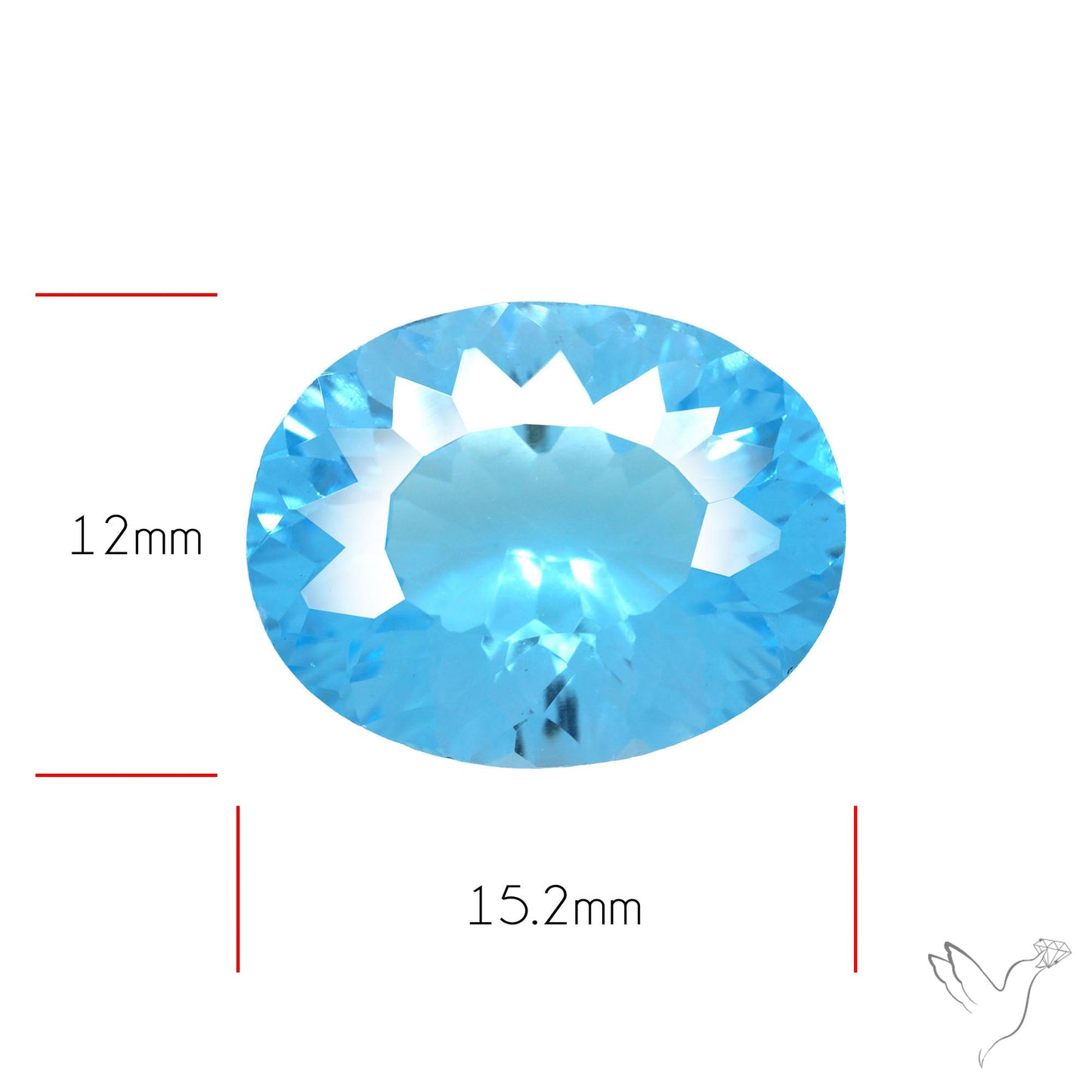 Sky Blue Topaz Concave Cut Fine Gemstone