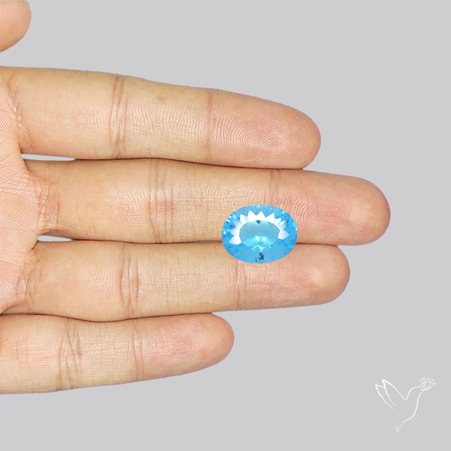 Sky Blue Topaz Concave Cut Fine Gemstone