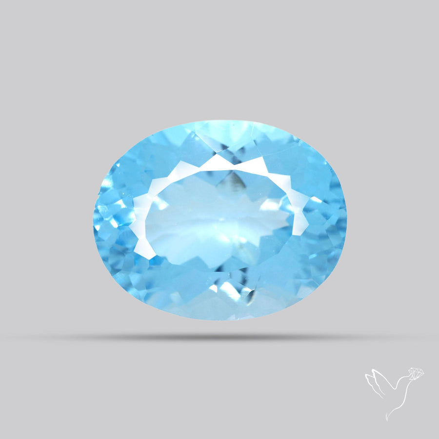 Sky Blue Topaz Concave Cut Fine Gemstone