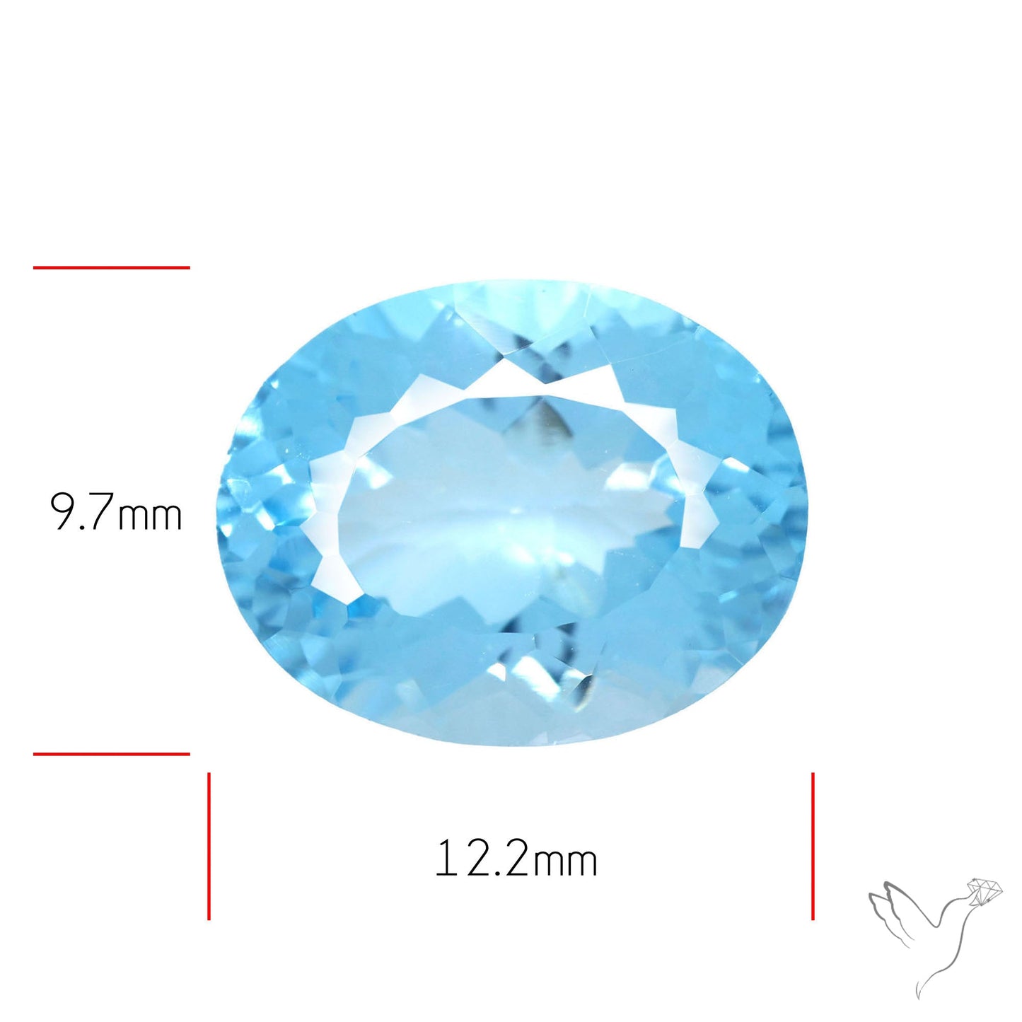 Sky Blue Topaz Concave Cut Fine Gemstone