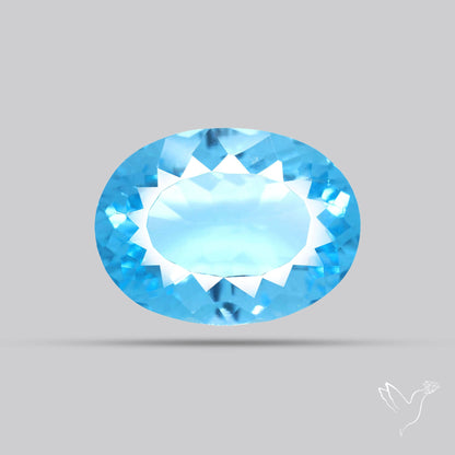 Sky Blue Topaz Concave Cut Fine Gemstone