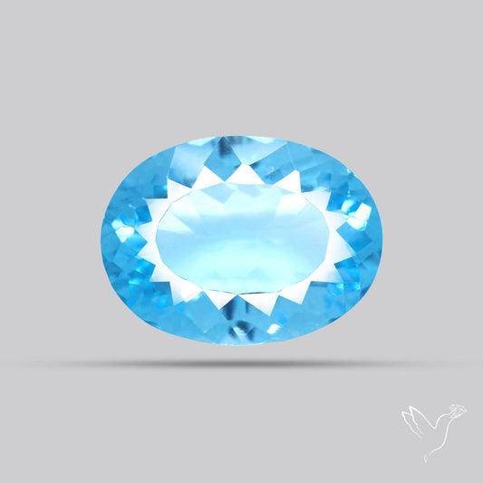 Sky Blue Topaz Concave Cut Fine Gemstone