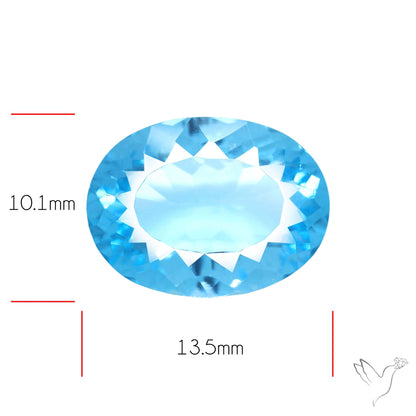 Sky Blue Topaz Concave Cut Fine Gemstone