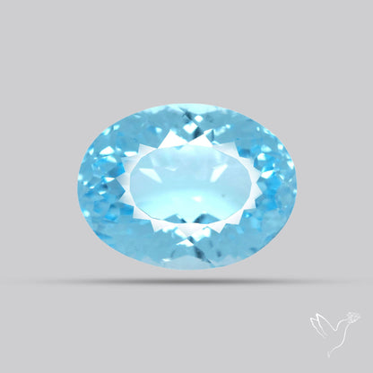 Sky Blue Topaz Concave Cut Fine Gemstone