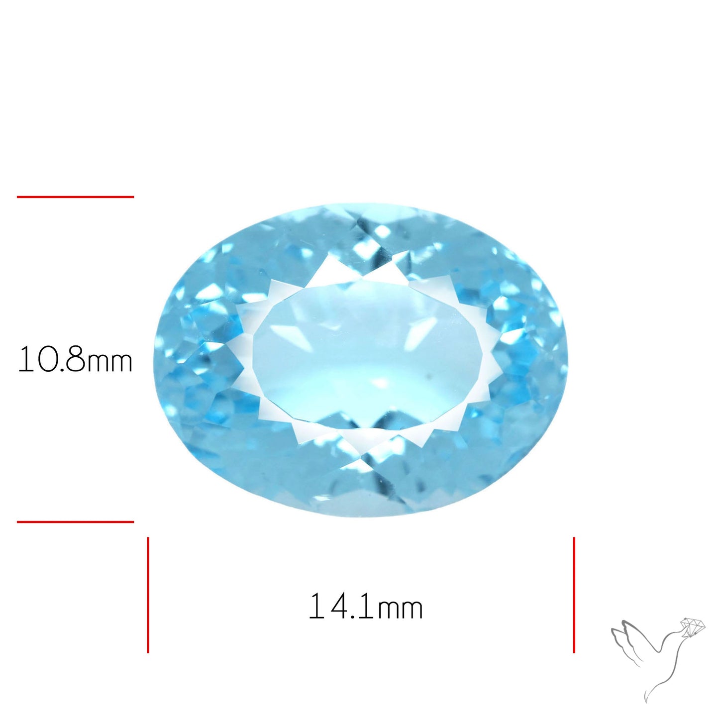 Sky Blue Topaz Concave Cut Fine Gemstone