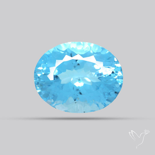 Sky Blue Topaz Concave Cut Fine Gemstone