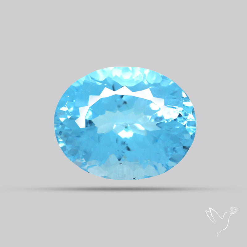 Sky Blue Topaz Concave Cut Fine Gemstone