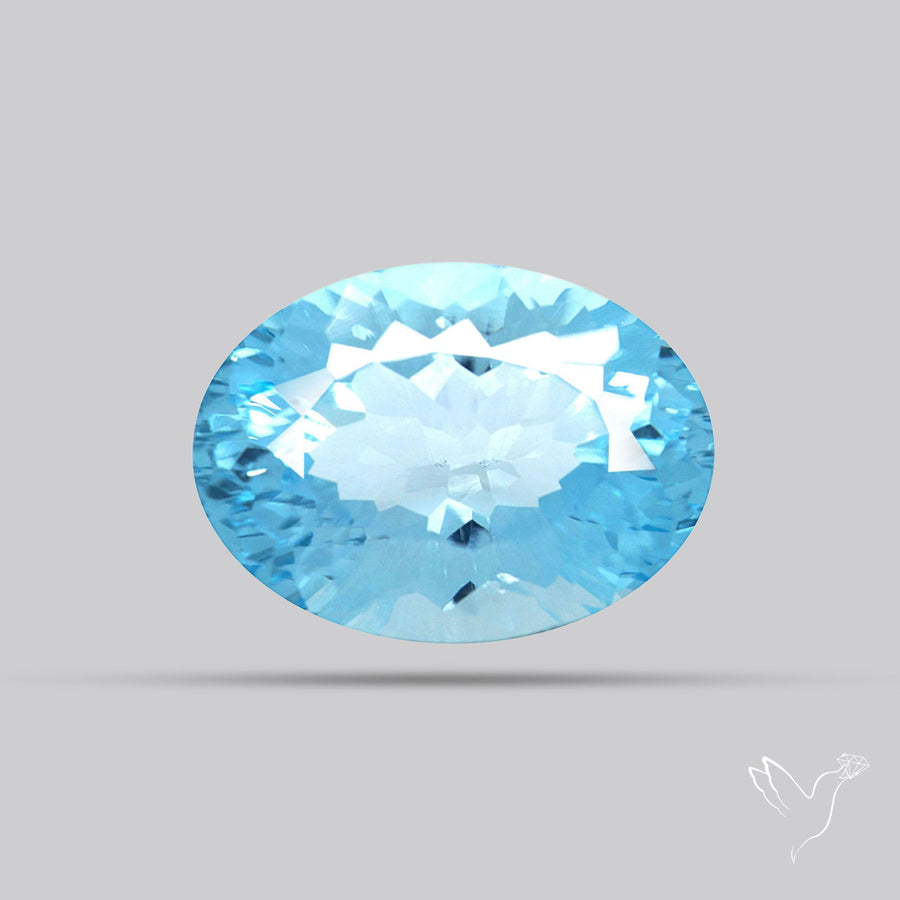 Sky Blue Topaz Concave Cut Fine Gemstone
