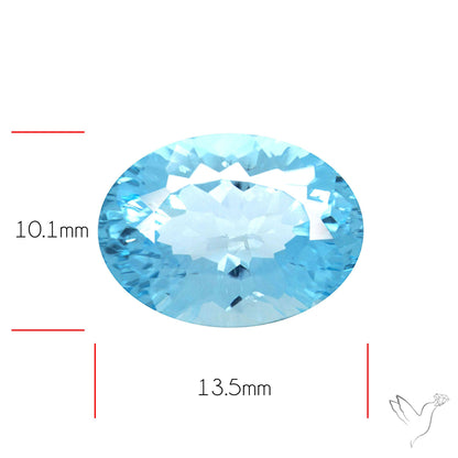 Sky Blue Topaz Concave Cut Fine Gemstone