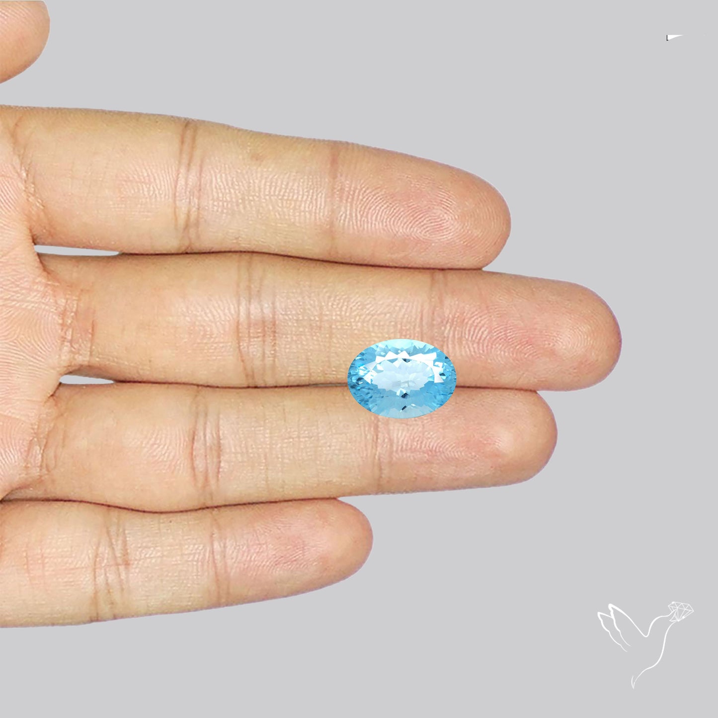 Sky Blue Topaz Concave Cut Fine Gemstone