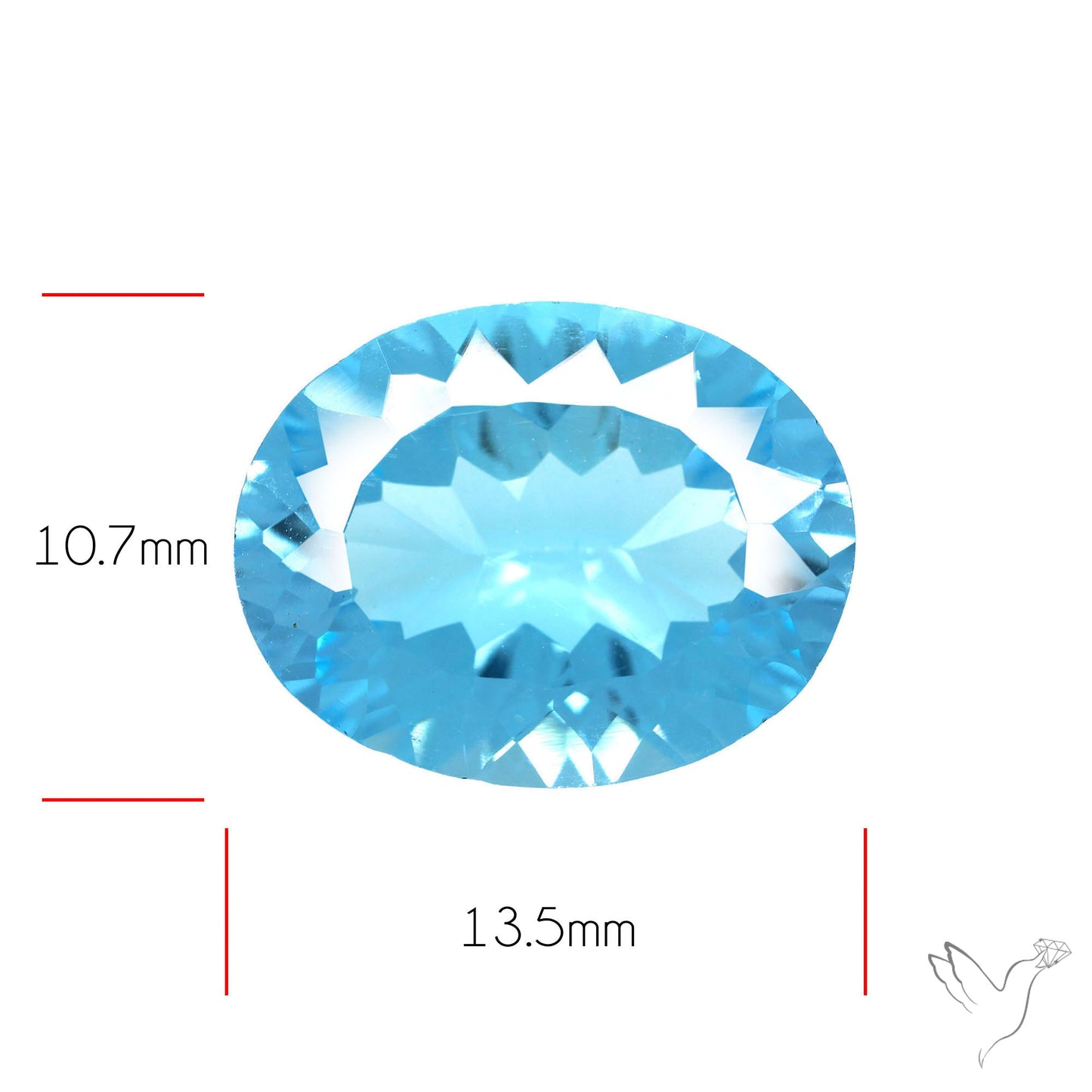 Sky Blue Topaz Concave Cut Fine Gemstone