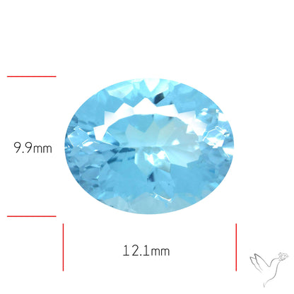 Sky Blue Topaz Concave Cut Fine Gemstone