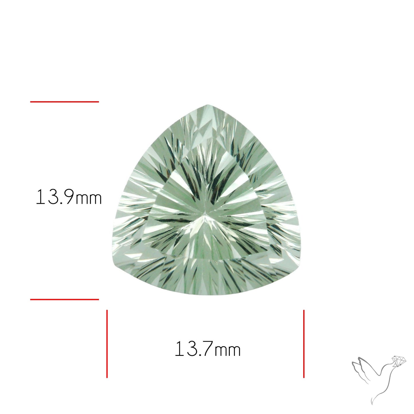 Green Prasiolite Concave Cut High Grade Fine Gemstone