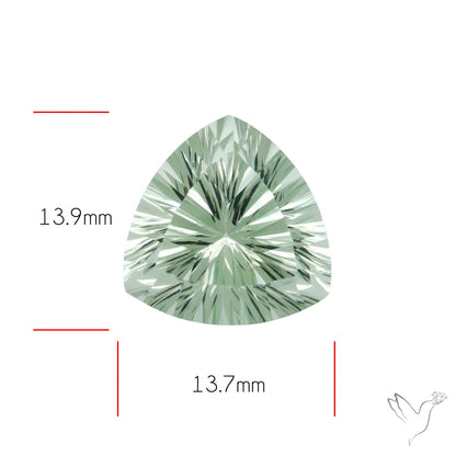 Green Prasiolite Concave Cut High Grade Fine Gemstone