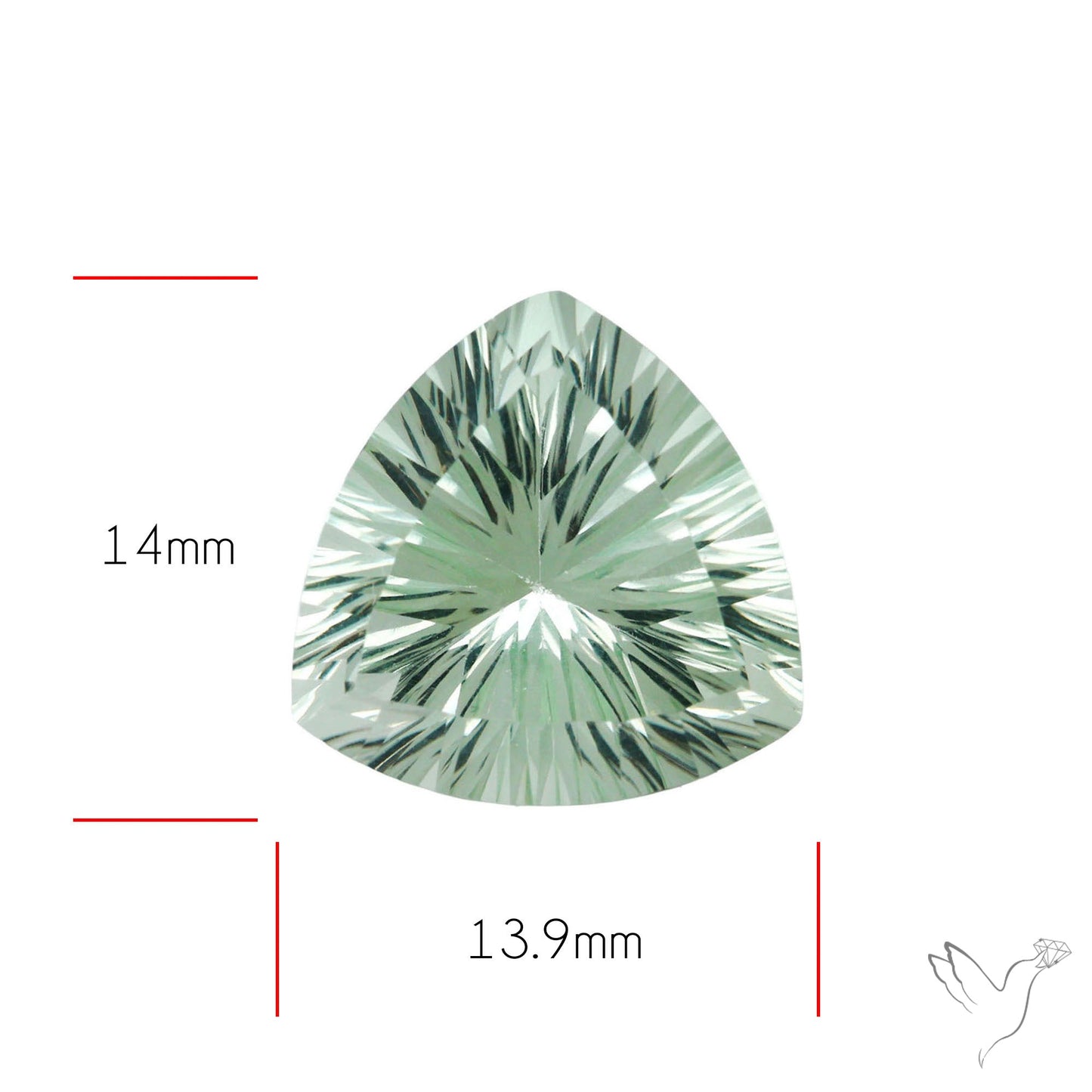 Green Prasiolite Concave Cut High Grade Fine Gemstone
