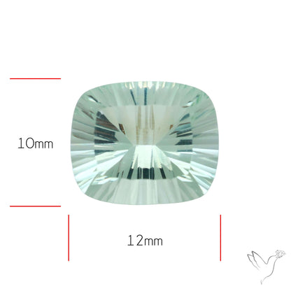 Green Prasiolite Concave Cut High Grade Fine Gemstone