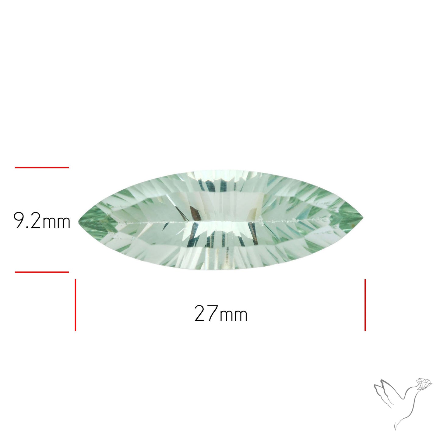 Green Prasiolite Concave Cut High Grade Fine Gemstone
