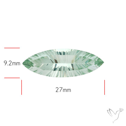 Green Prasiolite Concave Cut High Grade Fine Gemstone