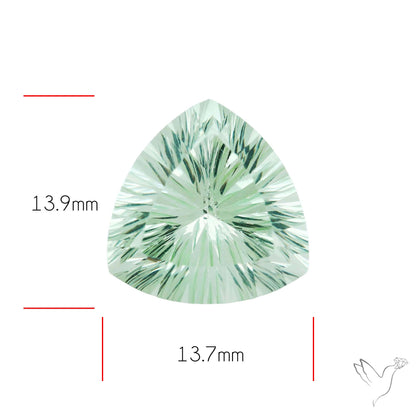 Green Prasiolite Concave Cut High Grade Fine Gemstone