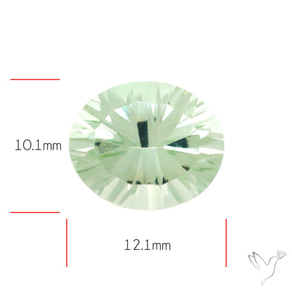 Green Prasiolite Concave Cut High Grade Fine Gemstone