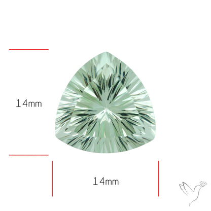 Green Prasiolite Concave Cut High Grade Fine Gemstone