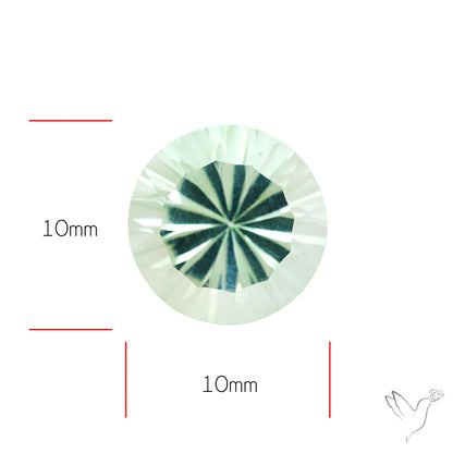 Green Prasiolite Concave Cut High Grade Fine Gemstone