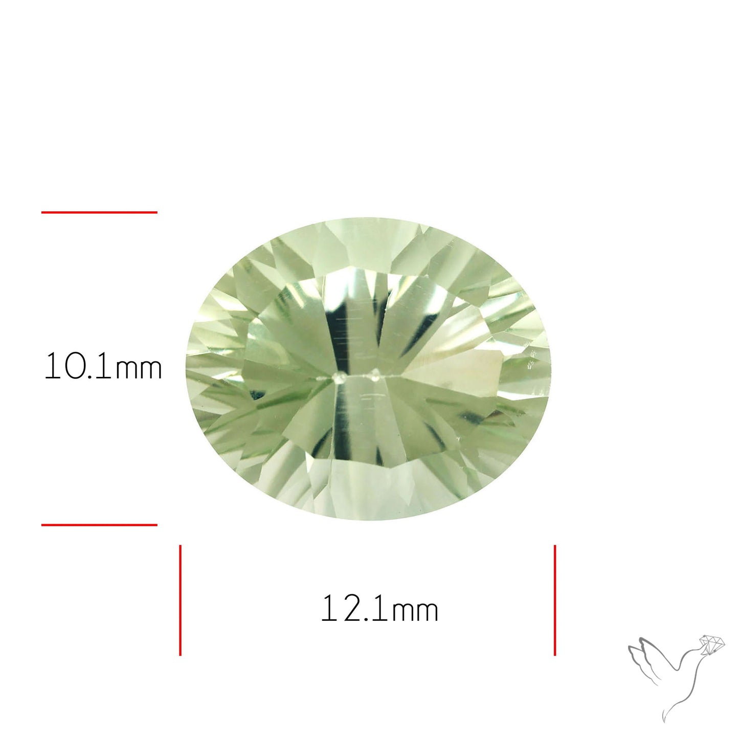 Green Prasiolite Concave Cut High Grade Fine Gemstone