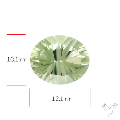 Green Prasiolite Concave Cut High Grade Fine Gemstone