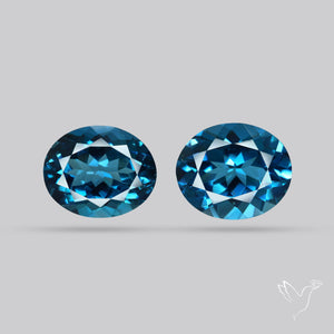 Faceted London Blue Topaz Pair