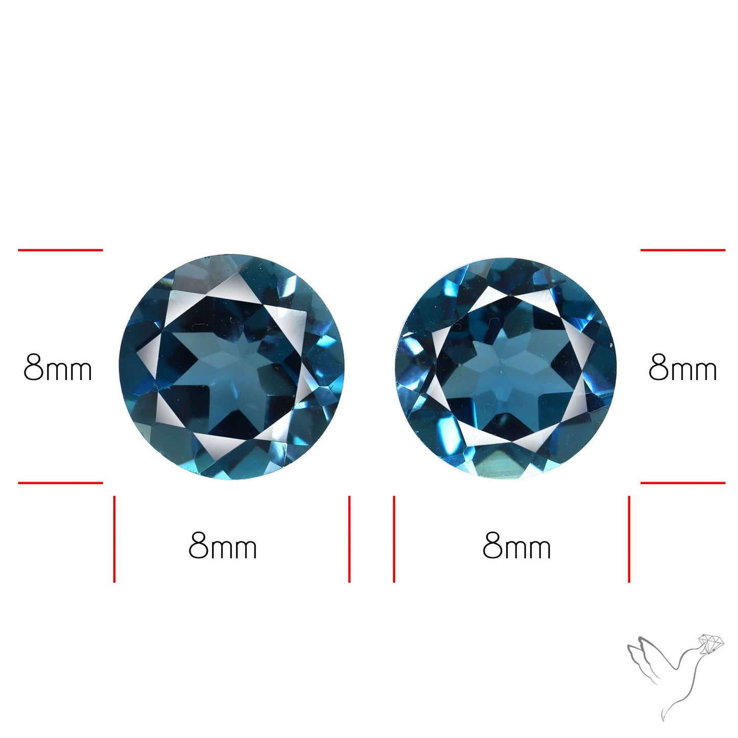 Faceted London Blue Topaz Pair