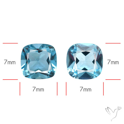 Faceted Swiss Blue Topaz Pair