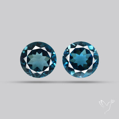 Faceted London Blue Topaz Pair