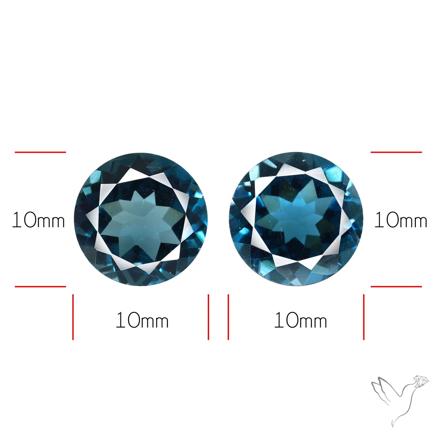 Faceted London Blue Topaz Pair