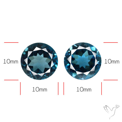 Faceted London Blue Topaz Pair