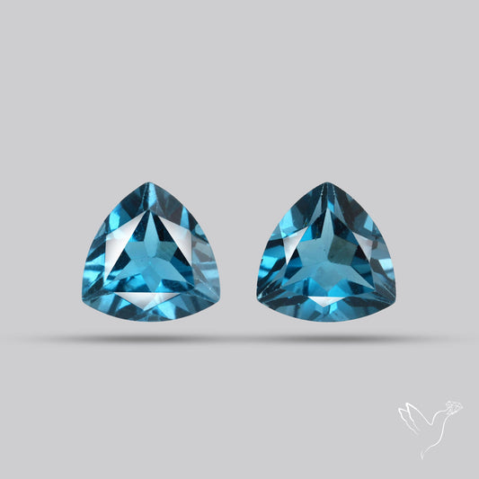 Faceted London Blue Topaz Pair