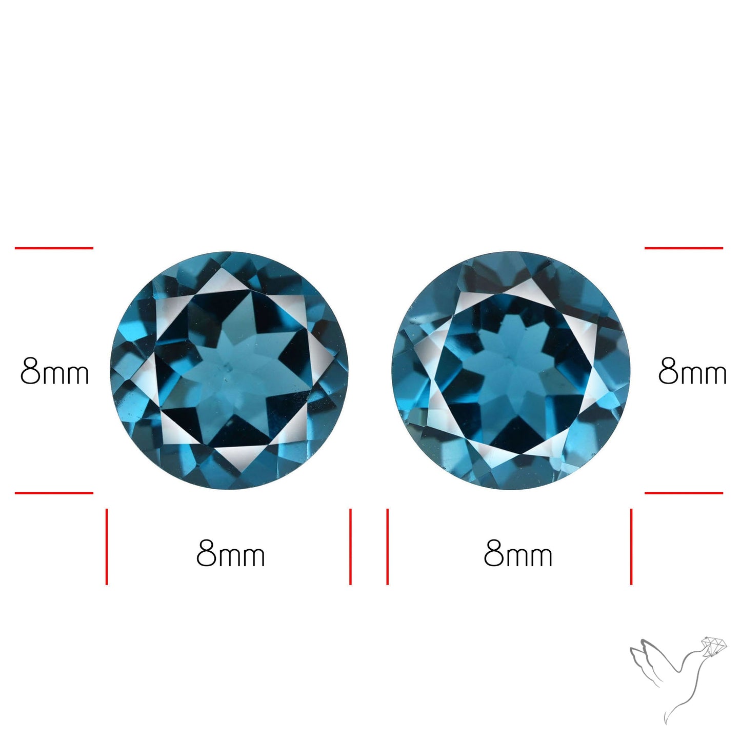 Faceted London Blue Topaz Pair