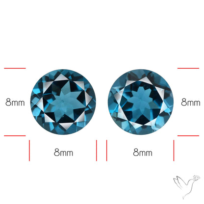 Faceted London Blue Topaz Pair