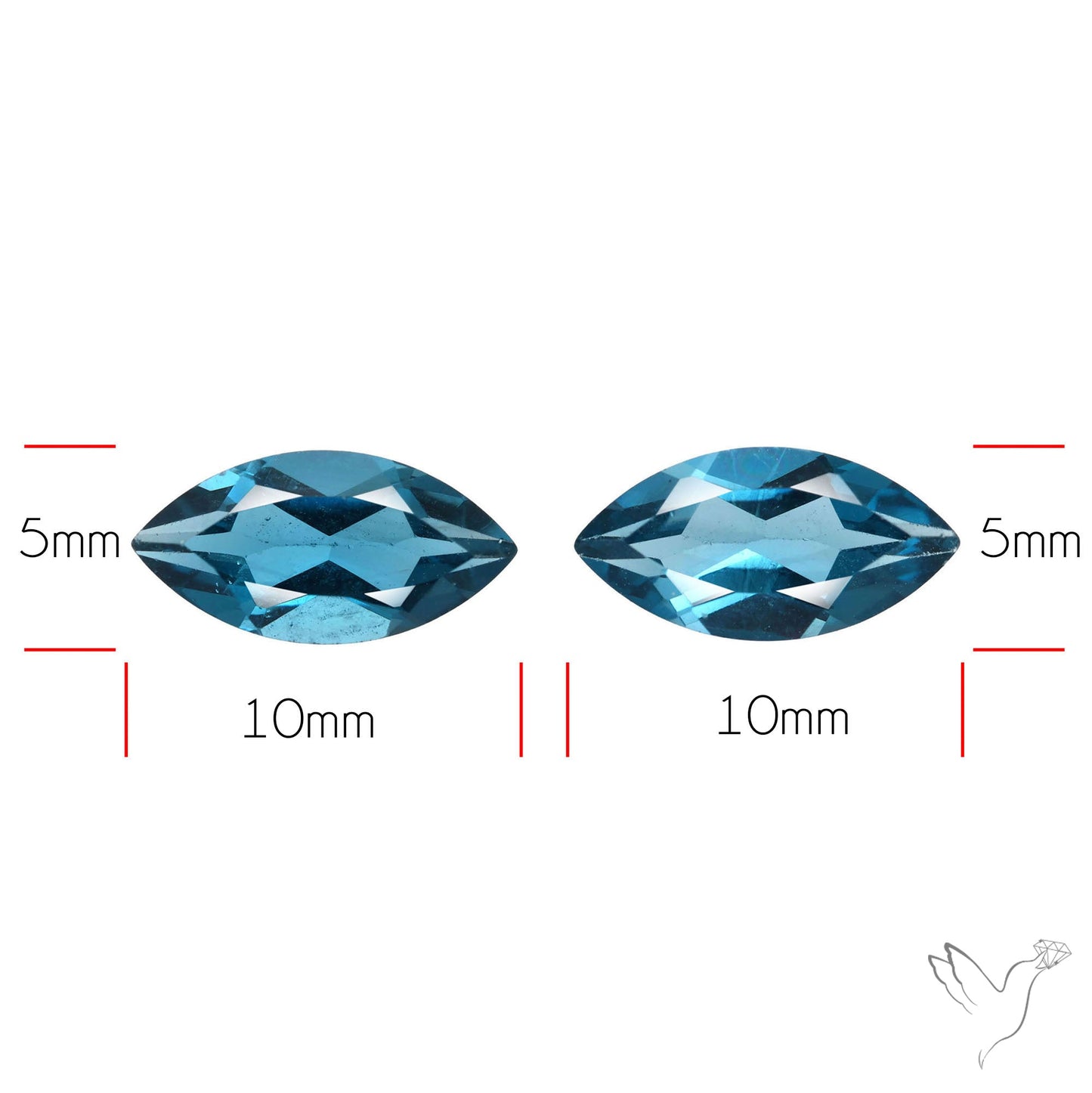 Faceted London Blue Topaz Pair