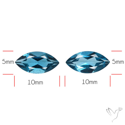 Faceted London Blue Topaz Pair