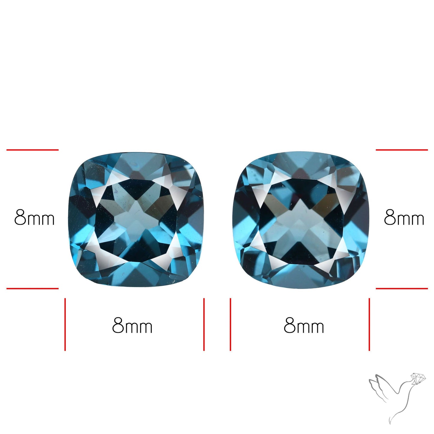 Faceted London Blue Topaz Pair