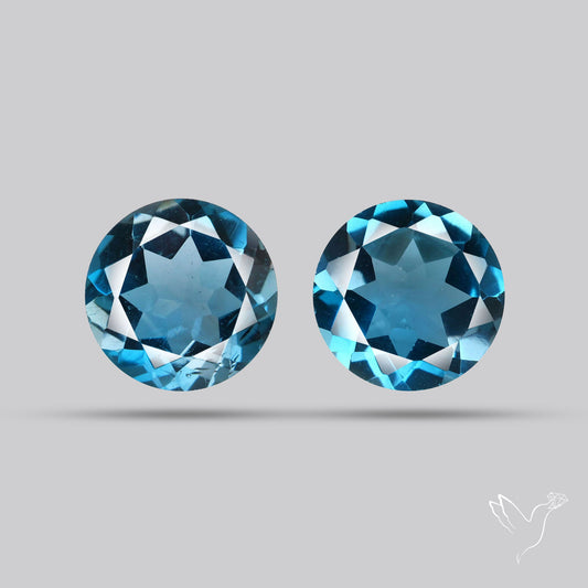 Faceted London Blue Topaz Pair