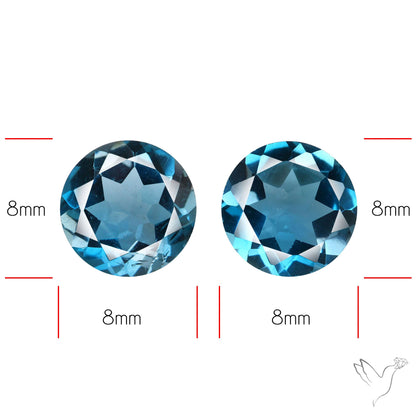 Faceted London Blue Topaz Pair