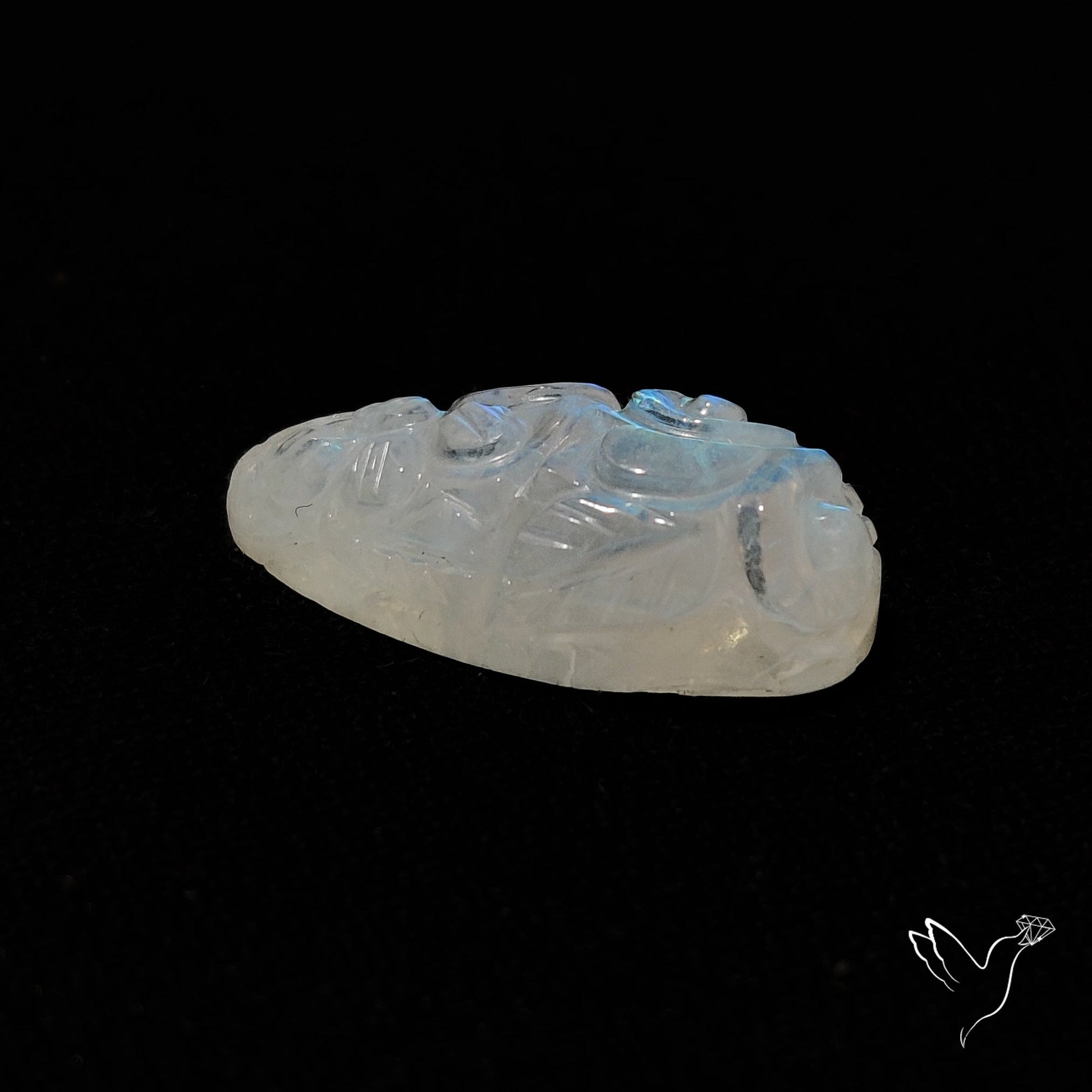Rainbow Moonstone Mughal Carving