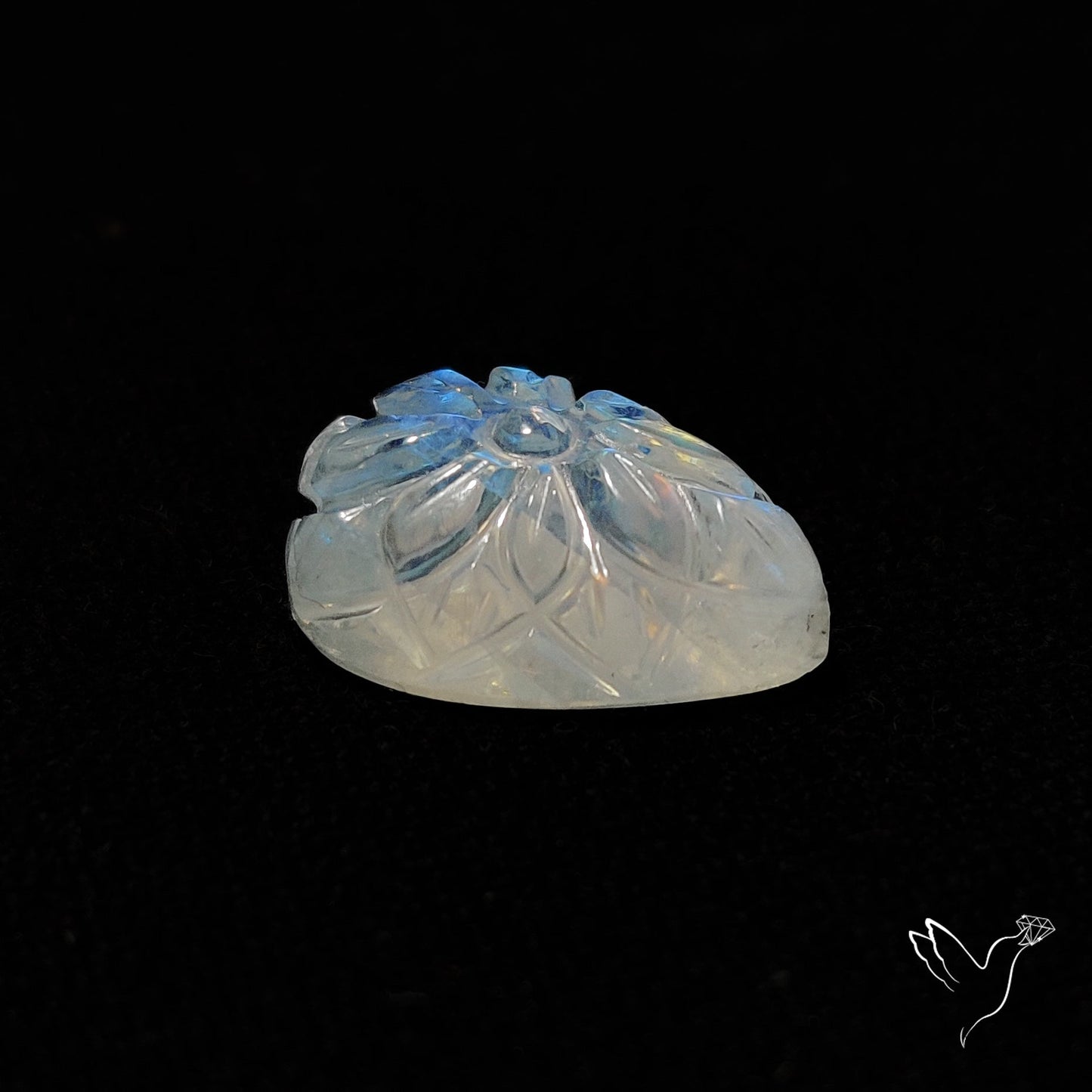 Rainbow Moonstone Mughal Carving