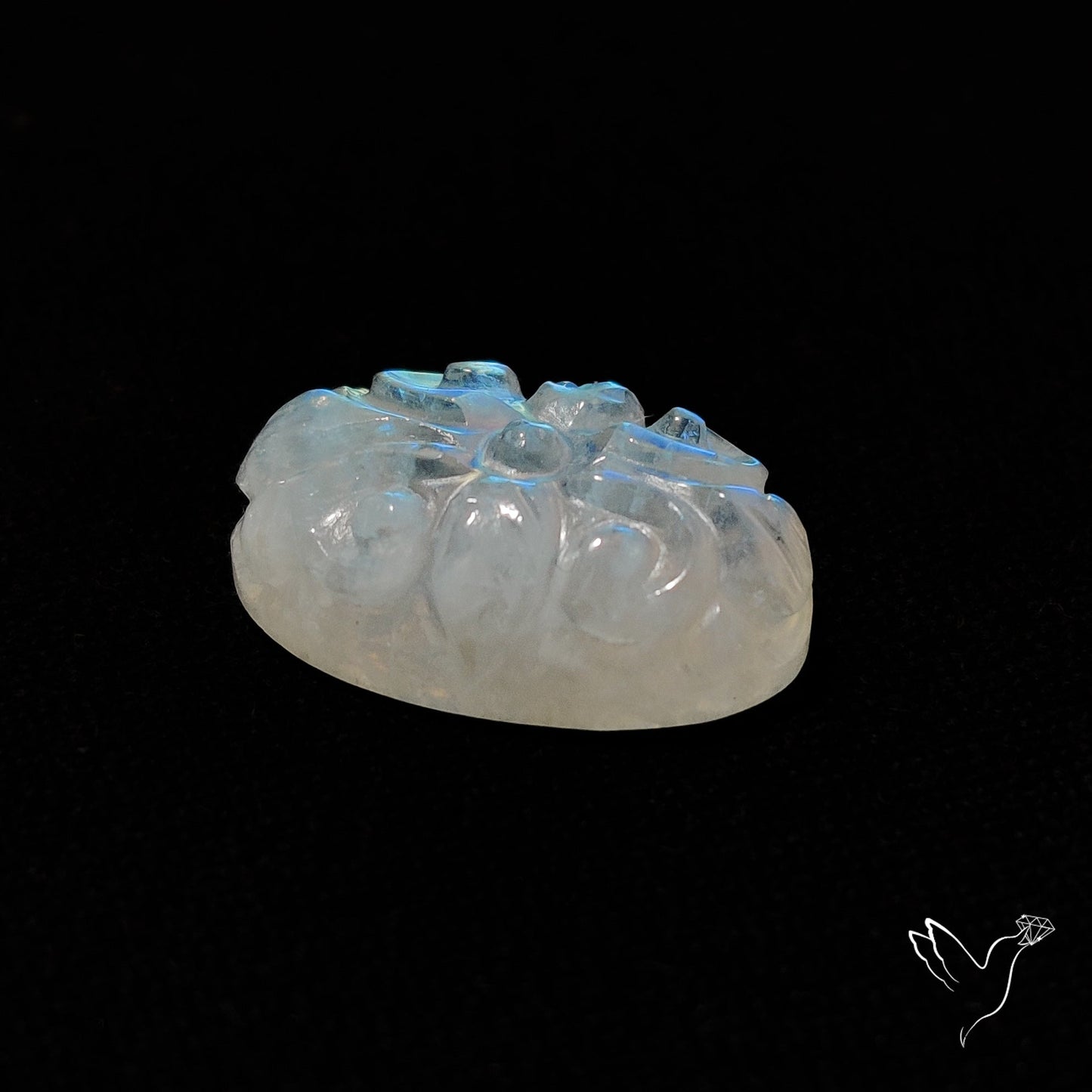 Rainbow Moonstone Mughal Carving
