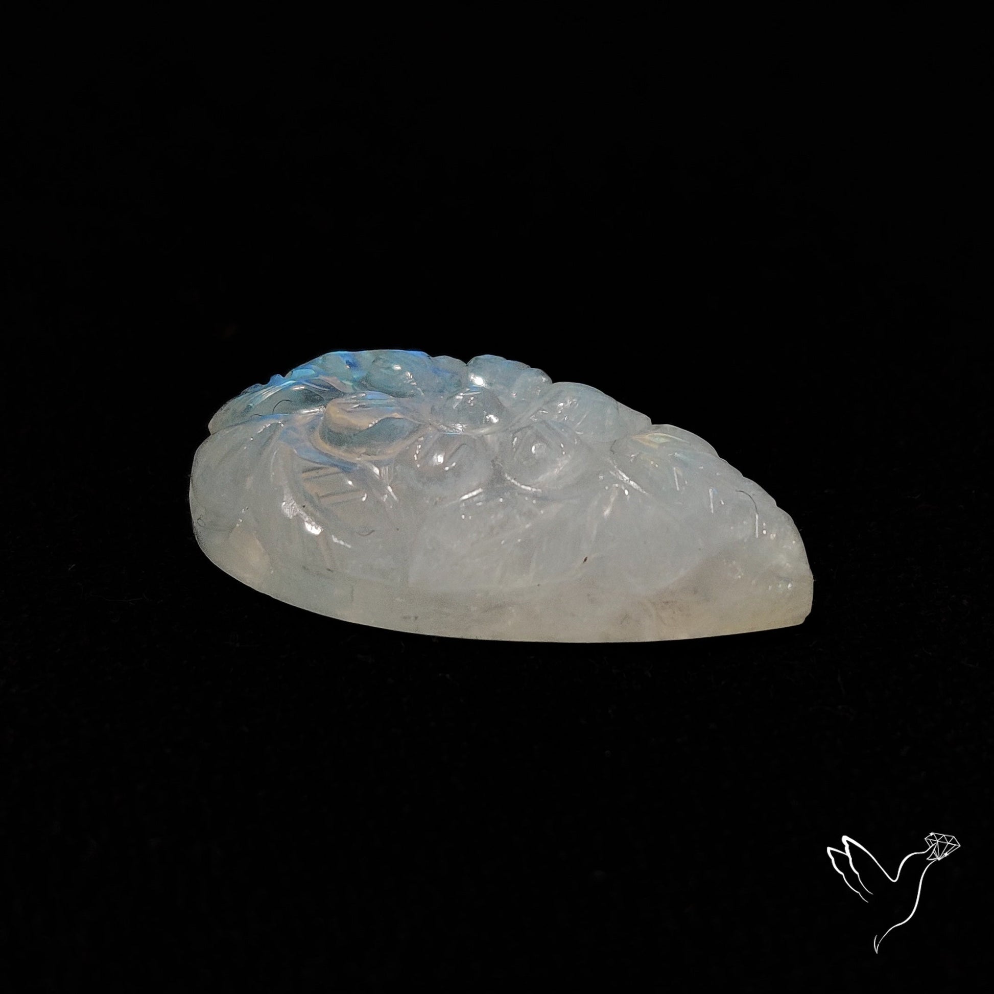 Rainbow Moonstone Mughal Carving