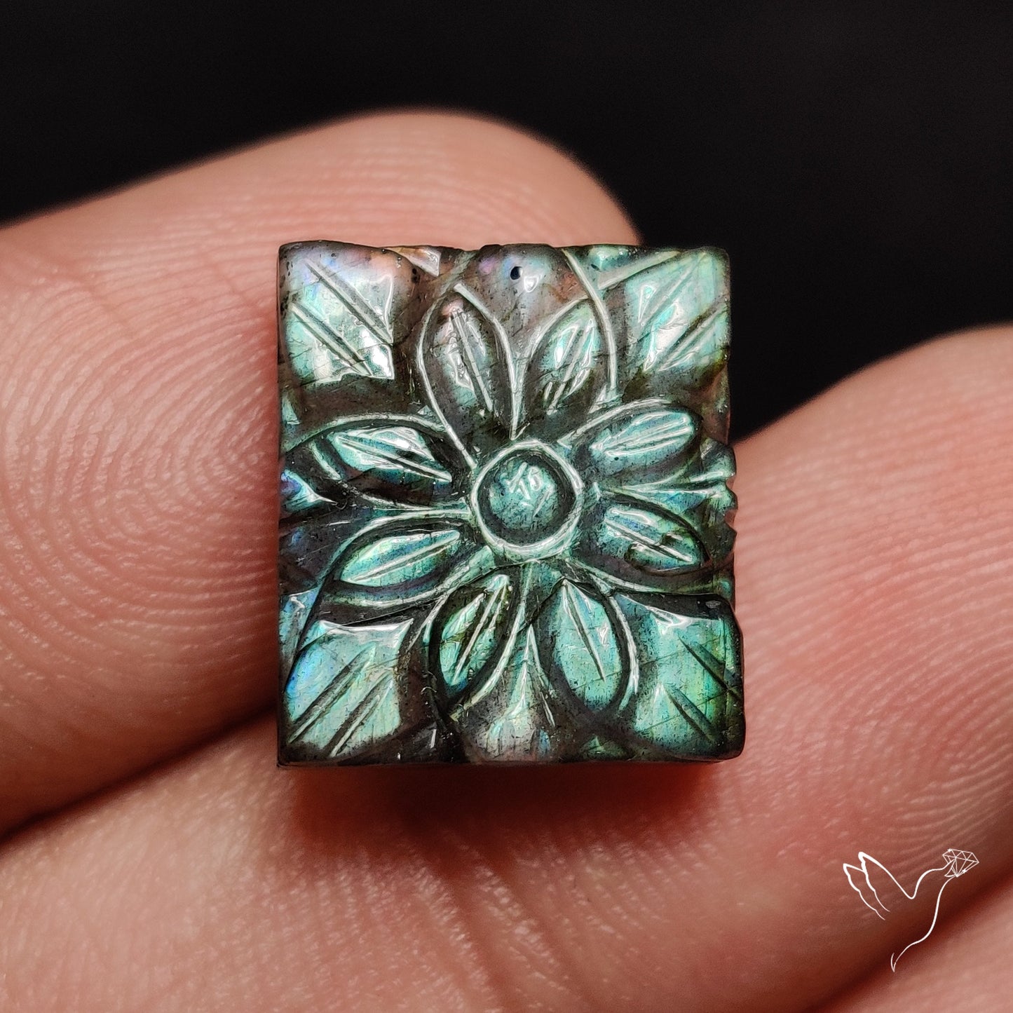 Labradorite Mughal Carving